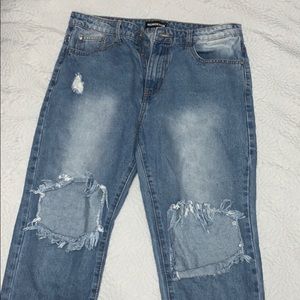 momokrom knee ripped jeans From PrettyLittlething